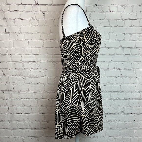 Vintage Tan and Black Belted Swim Romper - Picture 4 of 14